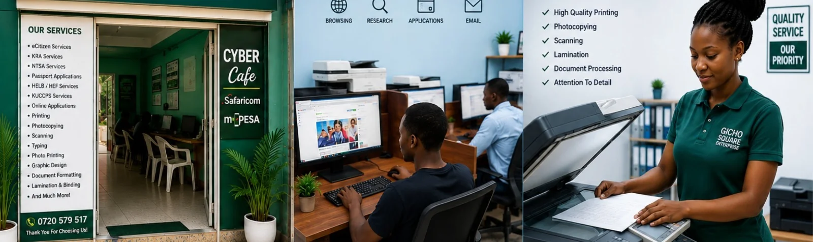 Gicho Square Enterprise cyber, printing and document services in Tezo, Kilifi